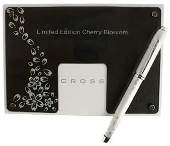 Cross® Cross Townsend Limited Edition Cherry Blossom Rollerball Pen, Brushed Platinum - Image 3