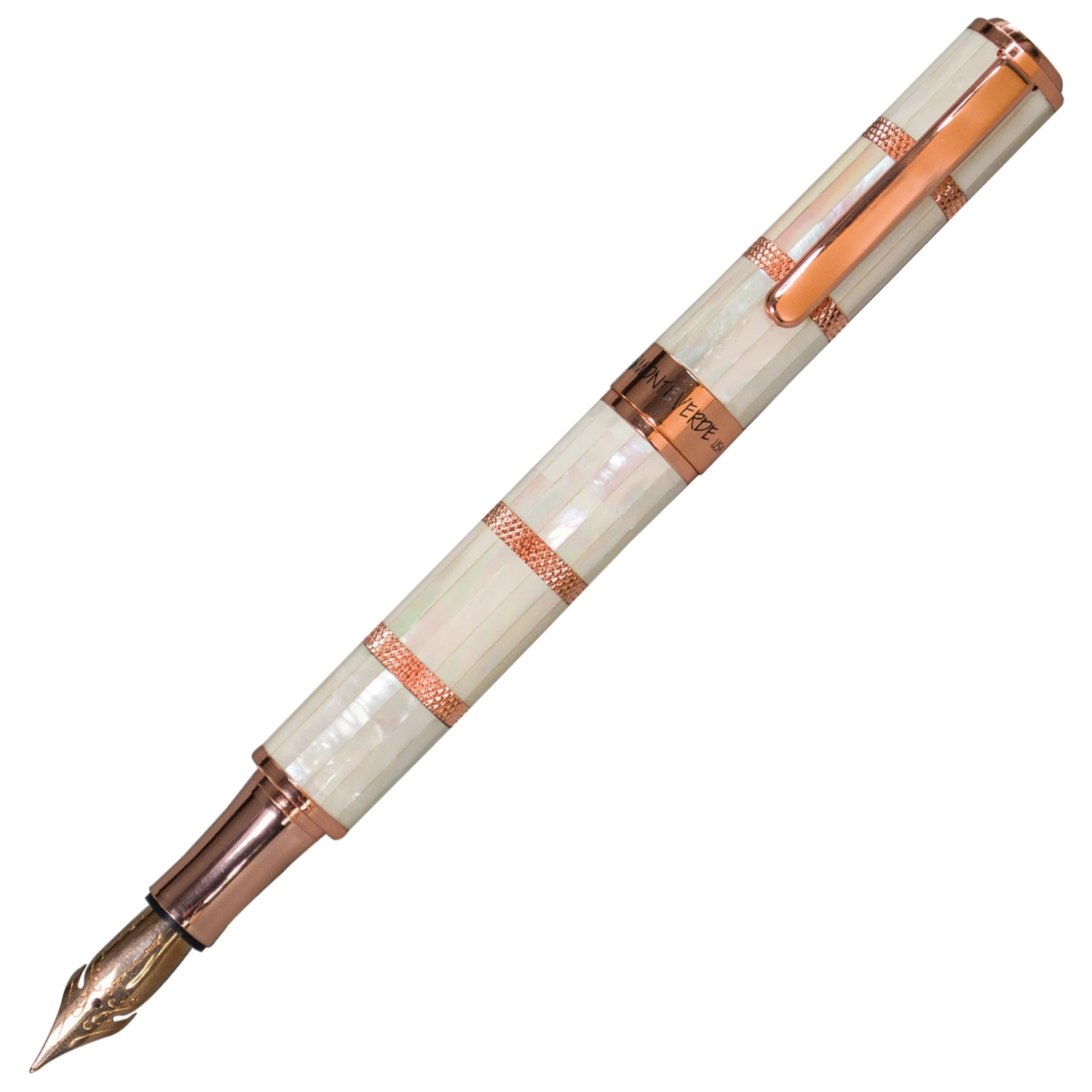 Monteverde Regatta Mother Of Pearl Fountain Pen, Rosegold Trim