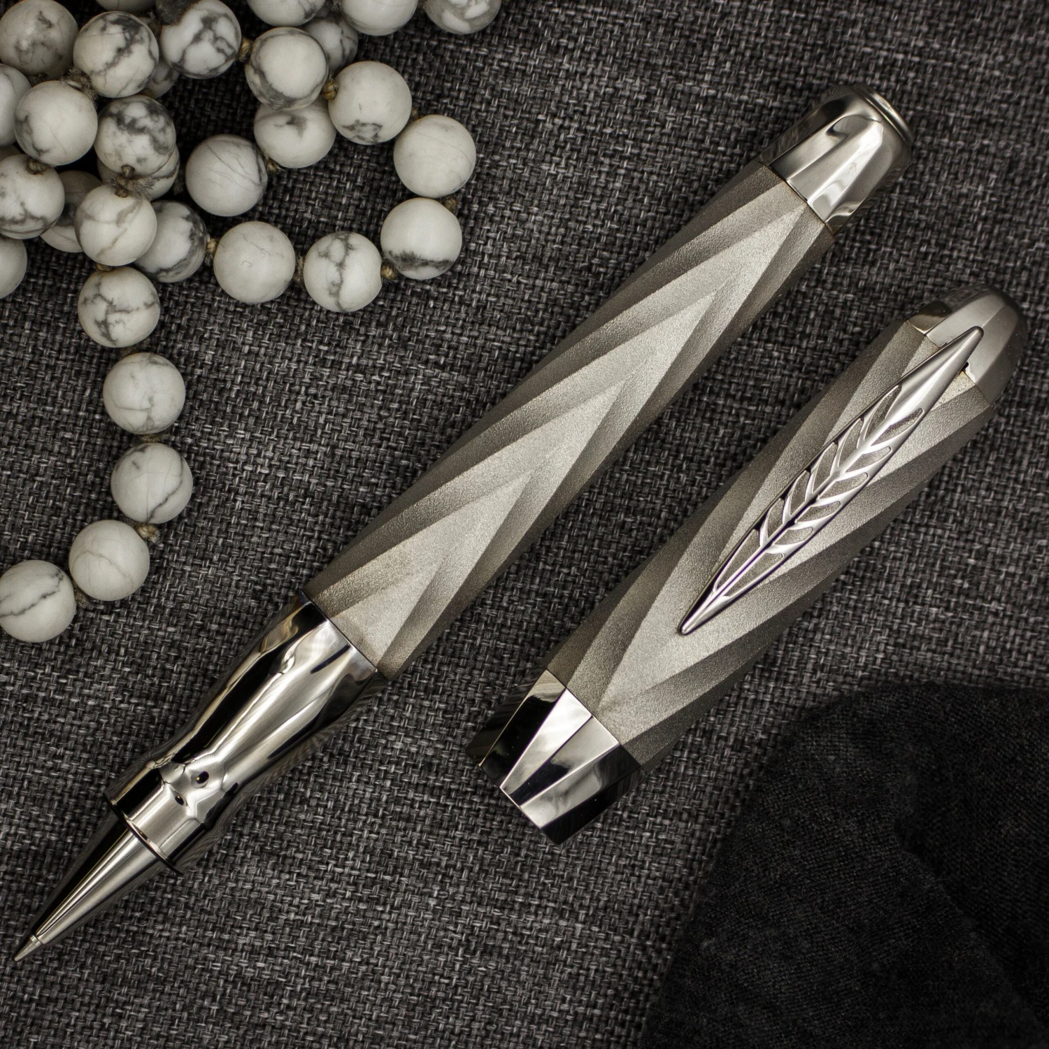 Pineider Jewelers Matrix Limited Edition Sterling Silver Rollerball Pen, Palladium Plated